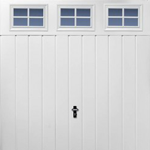 Medium Rib Horizontal Garage Door with Cascade Windows