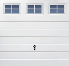 Medium Rib Horizontal Garage Door with Cascade Windows