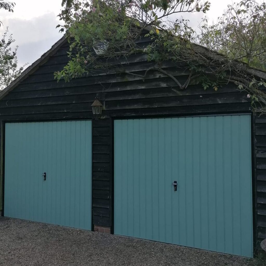 Up and over canopy steel framed garage door