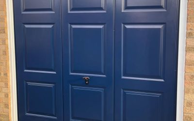 Replacement Canopy Garage Door in Steel Blue